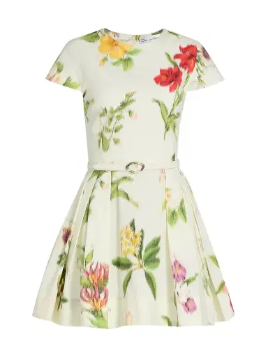 Oscar de la Renta Women's Floral Poplin Day Minidress - Multi | Thumbnail 1 Oscar de la Renta Women's Floral Poplin Day Minidress - Multi | Thumbnail 1