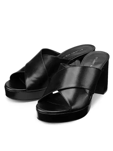 Stuart Weitzman Women's Dayna 80MM Leather Platform Slide Sandals - Black - Size 9.5 | Thumbnail 2 Stuart Weitzman Women's Dayna 80MM Leather Platform Slide Sandals - Black - Size 9.5 | Thumbnail 2