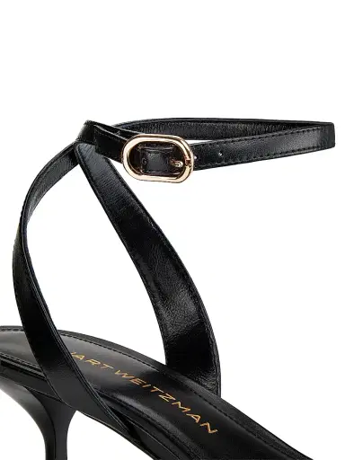Stuart Weitzman Women's Kellie 50MM Leather Kitten-Heel Sandals - Black - Size 9.5 | Thumbnail 5 Stuart Weitzman Women's Kellie 50MM Leather Kitten-Heel Sandals - Black - Size 9.5 | Thumbnail 5