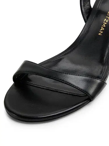 Stuart Weitzman Women's Kellie 50MM Leather Kitten-Heel Sandals - Black - Size 9.5 | Thumbnail 6 Stuart Weitzman Women's Kellie 50MM Leather Kitten-Heel Sandals - Black - Size 9.5 | Thumbnail 6