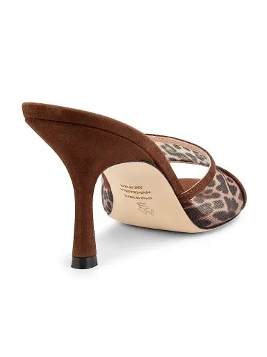 Stuart Weitzman Women's Bareitall 85MM Leopard-Print Mesh Mules | Thumbnail 3 Stuart Weitzman Women's Bareitall 85MM Leopard-Print Mesh Mules | Thumbnail 3