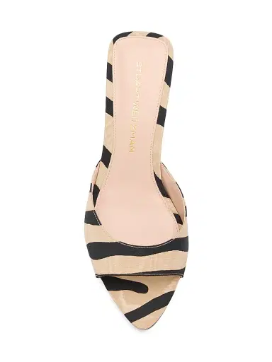 Stuart Weitzman Women's Lexington 50MM Zebra-Print Mules - Cream Smoke - Size 9.5 | Thumbnail 5 Stuart Weitzman Women's Lexington 50MM Zebra-Print Mules - Cream Smoke - Size 9.5 | Thumbnail 5