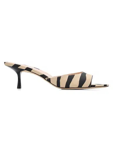 Stuart Weitzman Women's Lexington 50MM Zebra-Print Mules - Cream Smoke - Size 9.5 | Thumbnail 1 Stuart Weitzman Women's Lexington 50MM Zebra-Print Mules - Cream Smoke - Size 9.5 | Thumbnail 1