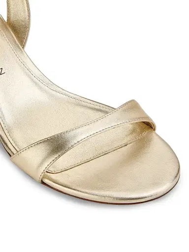 Stuart Weitzman Women's Kellie 50MM Leather Sandals - Light Gold - Size 9.5 | Thumbnail 6 Stuart Weitzman Women's Kellie 50MM Leather Sandals - Light Gold - Size 9.5 | Thumbnail 6