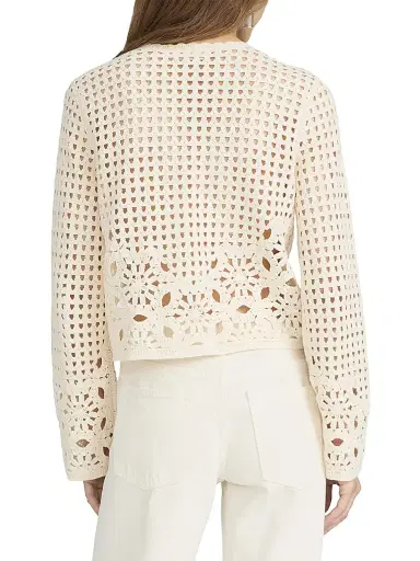 FRAME Women's The Postcard Cardigan - Cream | Thumbnail 6 FRAME Women's The Postcard Cardigan - Cream | Thumbnail 6