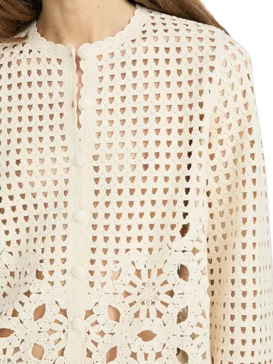 FRAME Women's The Postcard Cardigan - Cream | Thumbnail 7 FRAME Women's The Postcard Cardigan - Cream | Thumbnail 7