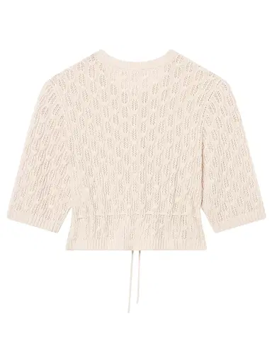 Frame Women's The Clover Pointelle Knit Cardigan - Oatmeal Heather - Size XL | Thumbnail 2 Frame Women's The Clover Pointelle Knit Cardigan - Oatmeal Heather - Size XL | Thumbnail 2