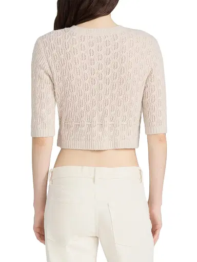 Frame Women's The Clover Pointelle Knit Cardigan - Oatmeal Heather - Size XL | Thumbnail 5 Frame Women's The Clover Pointelle Knit Cardigan - Oatmeal Heather - Size XL | Thumbnail 5