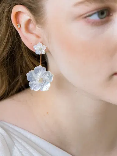 Jennifer Behr Women's Zinnia 18K Gold-Plated & Mother-Of-Pearl Drop Earrings - Mother Of Pearl | Thumbnail 2 Jennifer Behr Women's Zinnia 18K Gold-Plated & Mother-Of-Pearl Drop Earrings - Mother Of Pearl | Thumbnail 2