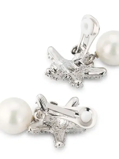 Kenneth Jay Lane Women's Silvertone, Glass Crystal & Imitation Pearl Clip-On Drop Earrings - Pearl | Thumbnail 3 Kenneth Jay Lane Women's Silvertone, Glass Crystal & Imitation Pearl Clip-On Drop Earrings - Pearl | Thumbnail 3