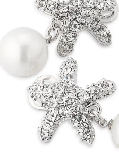 Kenneth Jay Lane Women's Silvertone, Glass Crystal & Imitation Pearl Clip-On Drop Earrings - Pearl | Thumbnail 4 Kenneth Jay Lane Women's Silvertone, Glass Crystal & Imitation Pearl Clip-On Drop Earrings - Pearl | Thumbnail 4