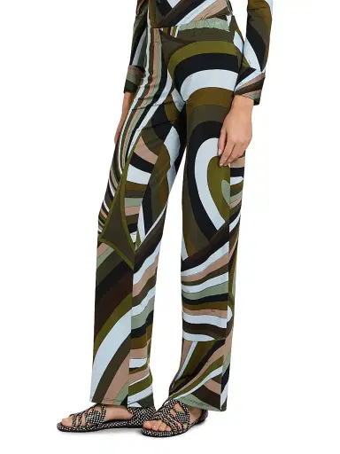 Pucci Women's L'Alba Printed Jersey Satin Regular-Fit Pants - Khaki Blue | Thumbnail 4 Pucci Women's L'Alba Printed Jersey Satin Regular-Fit Pants - Khaki Blue | Thumbnail 4