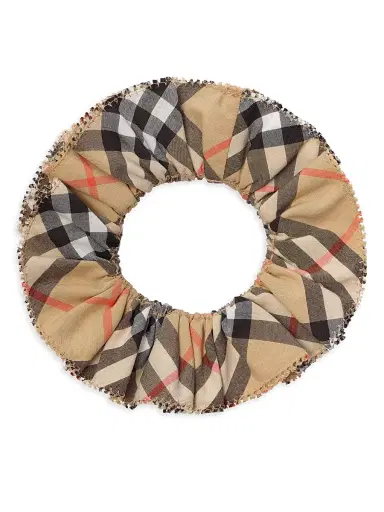 Burberry Girl's Check Cotton Scrunchie | Thumbnail 1 Burberry Girl's Check Cotton Scrunchie | Thumbnail 1