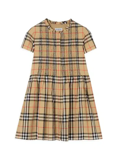 Burberry Little Girl's Check Smocked Shirtdress | Thumbnail 1 Burberry Little Girl's Check Smocked Shirtdress | Thumbnail 1
