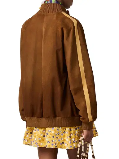 Miu Miu Women's Waxed Suede Jacket - Brown | Thumbnail 3 Miu Miu Women's Waxed Suede Jacket - Brown | Thumbnail 3