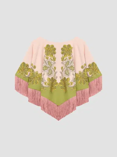 La DoubleJ Women's Mini Poncho - Swathe Placee Pink | Thumbnail 2 La DoubleJ Women's Mini Poncho - Swathe Placee Pink | Thumbnail 2