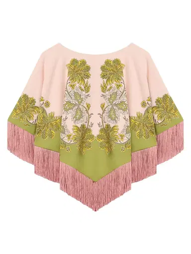 La DoubleJ Women's Mini Poncho - Swathe Placee Pink | Thumbnail 1 La DoubleJ Women's Mini Poncho - Swathe Placee Pink | Thumbnail 1