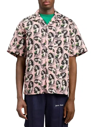 Palm Angels Men's Pinup Relaxed-Fit Bowling Shirt - Pink Multicolor - Size 44 | Thumbnail 3 Palm Angels Men's Pinup Relaxed-Fit Bowling Shirt - Pink Multicolor - Size 44 | Thumbnail 3