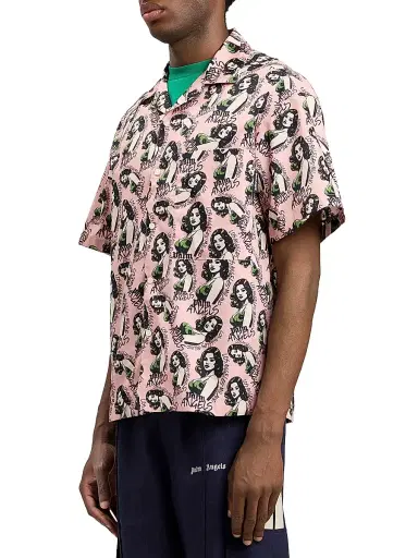 Palm Angels Men's Pinup Relaxed-Fit Bowling Shirt - Pink Multicolor - Size 44 | Thumbnail 4 Palm Angels Men's Pinup Relaxed-Fit Bowling Shirt - Pink Multicolor - Size 44 | Thumbnail 4