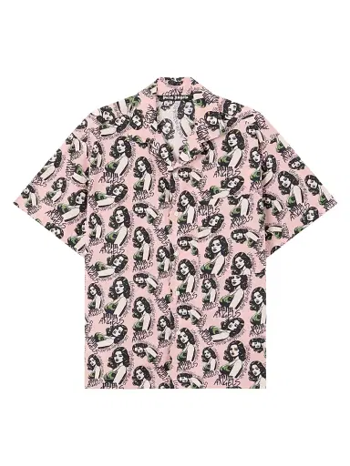 Palm Angels Men's Pinup Relaxed-Fit Bowling Shirt - Pink Multicolor - Size 44 | Thumbnail 1 Palm Angels Men's Pinup Relaxed-Fit Bowling Shirt - Pink Multicolor - Size 44 | Thumbnail 1