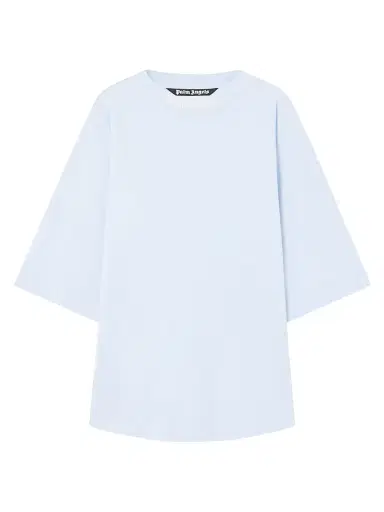 Palm Angels Men's Logo Cotton T-Shirt - Baby Blue Off White | Thumbnail 1 Palm Angels Men's Logo Cotton T-Shirt - Baby Blue Off White | Thumbnail 1
