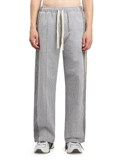 Palm Angels Men's Logo Vichy Track Pants - Grey Off White | Thumbnail 3 Palm Angels Men's Logo Vichy Track Pants - Grey Off White | Thumbnail 3