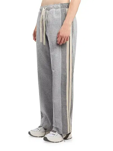 Palm Angels Men's Logo Vichy Track Pants - Grey Off White | Thumbnail 4 Palm Angels Men's Logo Vichy Track Pants - Grey Off White | Thumbnail 4
