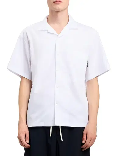 Palm Angels Men's Logo Camp-Collar Cotton Bowling Shirt - Off White Black | Thumbnail 3 Palm Angels Men's Logo Camp-Collar Cotton Bowling Shirt - Off White Black | Thumbnail 3