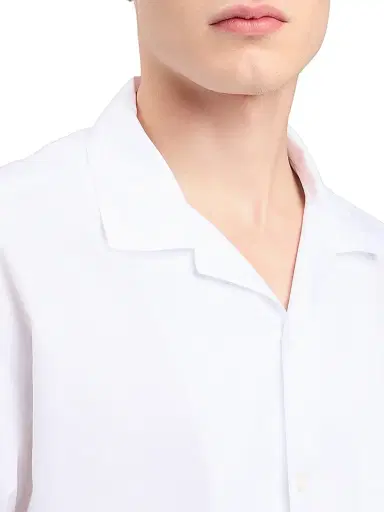 Palm Angels Men's Logo Camp-Collar Cotton Bowling Shirt - Off White Black | Thumbnail 6 Palm Angels Men's Logo Camp-Collar Cotton Bowling Shirt - Off White Black | Thumbnail 6