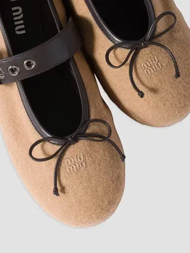 Miu Miu Women's Wool Ballerinas - Brown - Size 10 | Thumbnail 3 Miu Miu Women's Wool Ballerinas - Brown - Size 10 | Thumbnail 3