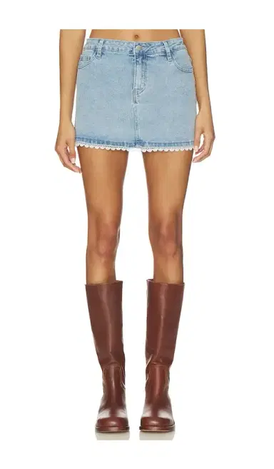 MORE TO COME Karlita Denim Mini Skirt | Thumbnail 1 MORE TO COME Karlita Denim Mini Skirt | Thumbnail 1