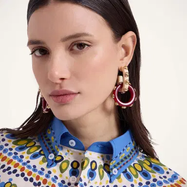 La DoubleJ Double Hoop Earrings | Thumbnail 2 La DoubleJ Double Hoop Earrings | Thumbnail 2
