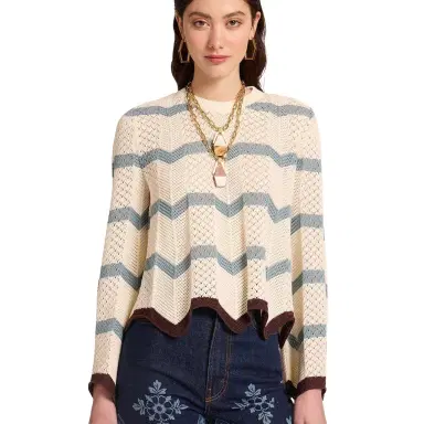 La DoubleJ Chevron Crop Sweater | Thumbnail 1 La DoubleJ Chevron Crop Sweater | Thumbnail 1
