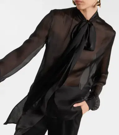 Saint Laurent Bow-detail silk blouse | Thumbnail 3 Saint Laurent Bow-detail silk blouse | Thumbnail 3