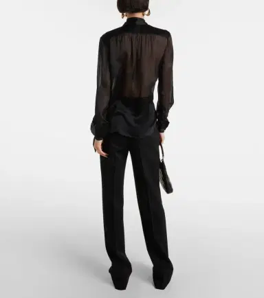Saint Laurent Bow-detail silk blouse | Thumbnail 5 Saint Laurent Bow-detail silk blouse | Thumbnail 5