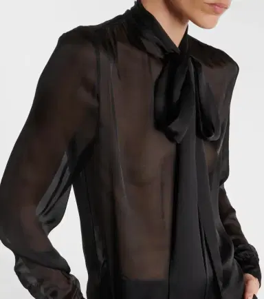 Saint Laurent Bow-detail silk blouse | Thumbnail 6 Saint Laurent Bow-detail silk blouse | Thumbnail 6