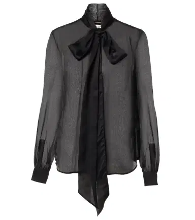 Saint Laurent Bow-detail silk blouse | Thumbnail 1 Saint Laurent Bow-detail silk blouse | Thumbnail 1