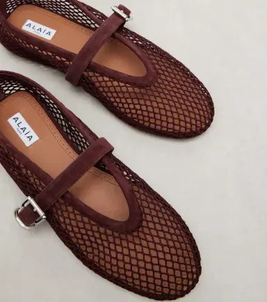 Alaïa Alaïa Ballerine fishnet Mary Jane flats | Thumbnail 4 Alaïa Alaïa Ballerine fishnet Mary Jane flats | Thumbnail 4