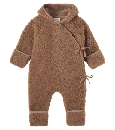 Binibamba Baby hooded wool teddy onesie | Thumbnail 1 Binibamba Baby hooded wool teddy onesie | Thumbnail 1