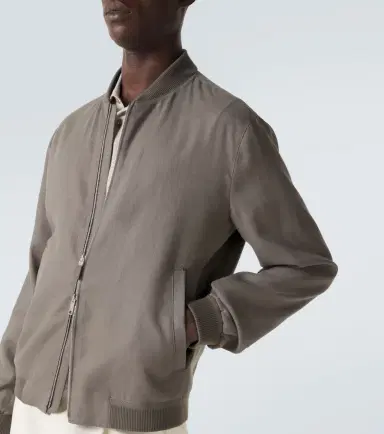 Zegna Linen bomber jacket | Thumbnail 4 Zegna Linen bomber jacket | Thumbnail 4