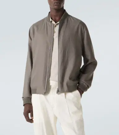 Zegna Linen bomber jacket | Thumbnail 5 Zegna Linen bomber jacket | Thumbnail 5