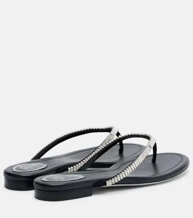 René Caovilla Embellished satin thong sandals | Thumbnail 4 René Caovilla Embellished satin thong sandals | Thumbnail 4