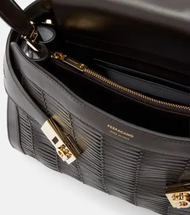 Ferragamo Hug Medium woven leather shoulder bag | Thumbnail 2 Ferragamo Hug Medium woven leather shoulder bag | Thumbnail 2
