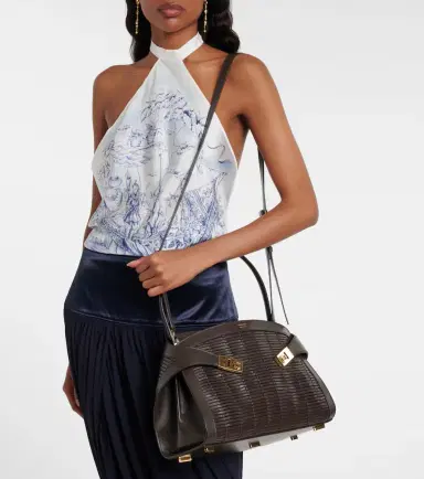 Ferragamo Hug Medium woven leather shoulder bag | Thumbnail 4 Ferragamo Hug Medium woven leather shoulder bag | Thumbnail 4
