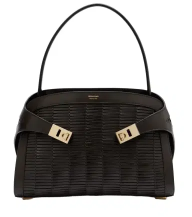 Ferragamo Hug Medium woven leather shoulder bag | Thumbnail 1 Ferragamo Hug Medium woven leather shoulder bag | Thumbnail 1