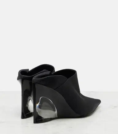Alaïa Alaïa Invisible convertible satin wedge mules | Thumbnail 4 Alaïa Alaïa Invisible convertible satin wedge mules | Thumbnail 4