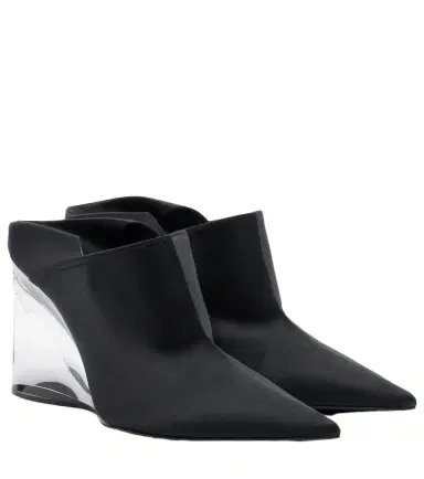 Alaïa Alaïa Invisible convertible satin wedge mules | Thumbnail 1 Alaïa Alaïa Invisible convertible satin wedge mules | Thumbnail 1