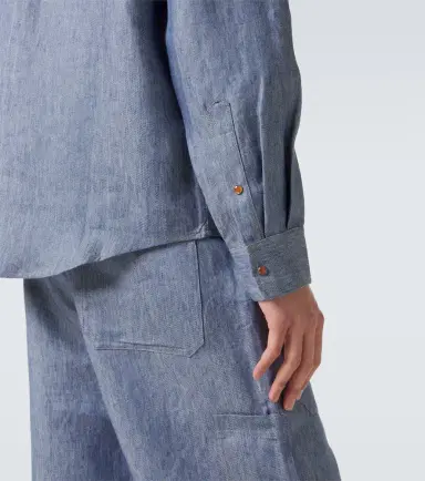 God’s True Cashmere Linen denim shirt with carnelian | Thumbnail 3 God’s True Cashmere Linen denim shirt with carnelian | Thumbnail 3