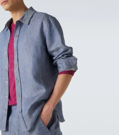 God’s True Cashmere Linen denim shirt with carnelian | Thumbnail 5 God’s True Cashmere Linen denim shirt with carnelian | Thumbnail 5