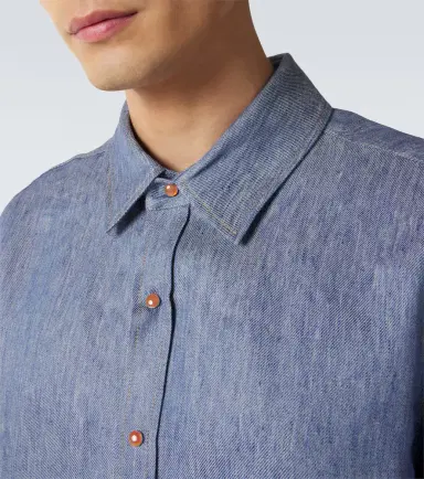 God’s True Cashmere Linen denim shirt with carnelian | Thumbnail 6 God’s True Cashmere Linen denim shirt with carnelian | Thumbnail 6